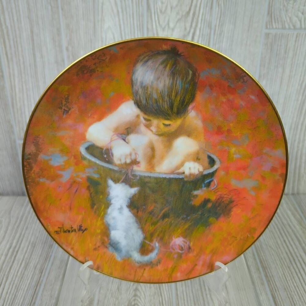 Viletta Thomas Utz Bathtime Visitor Carefree Days Collection Decorative Plate